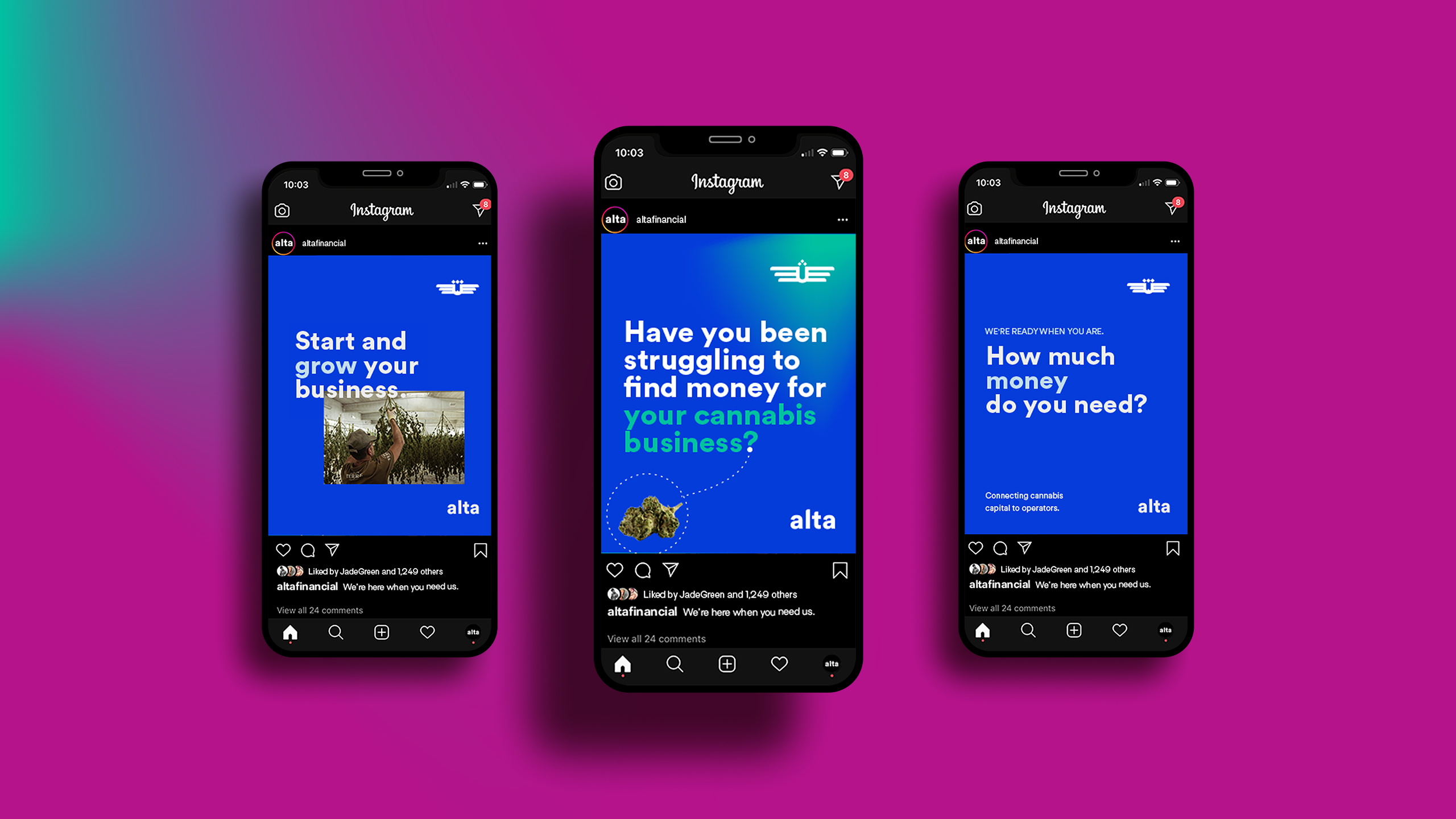 Alta Financial social media posts