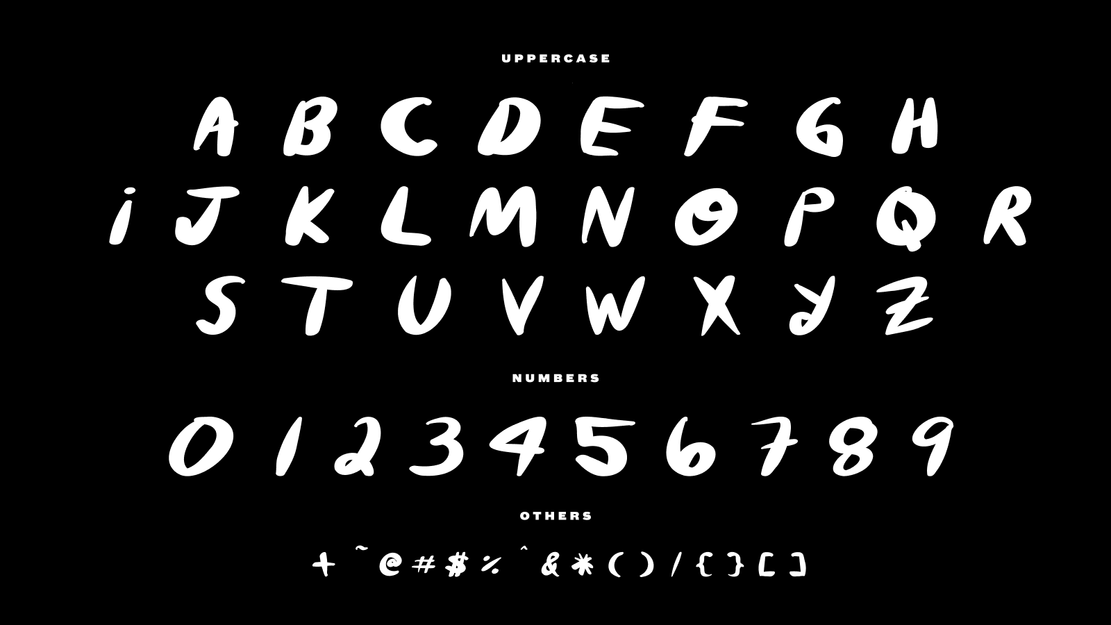 Lonnie Draws Bold font specimen showing the full alphabet