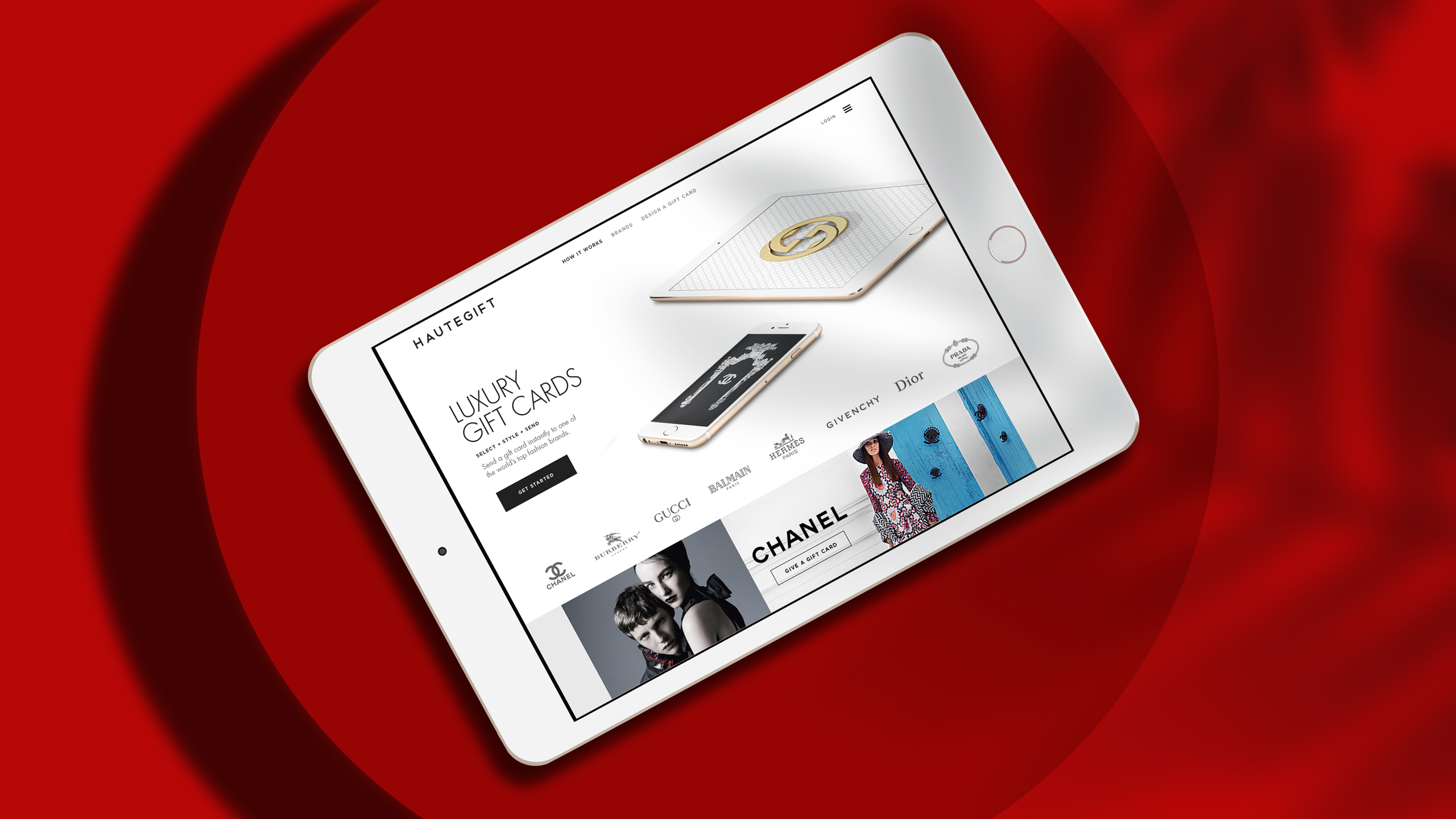 HauteGift homepage design