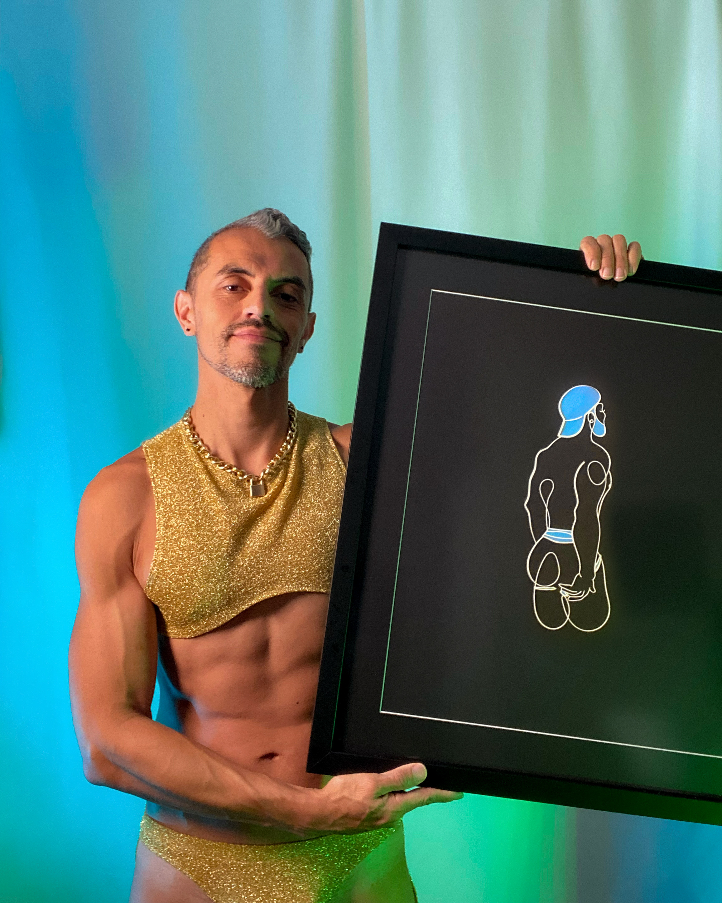 Lonnie Draws art with foil finish
