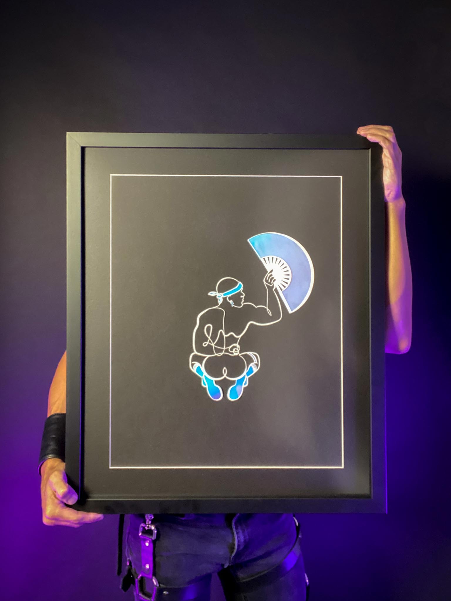 Lonnie Draws Mark portrait framed