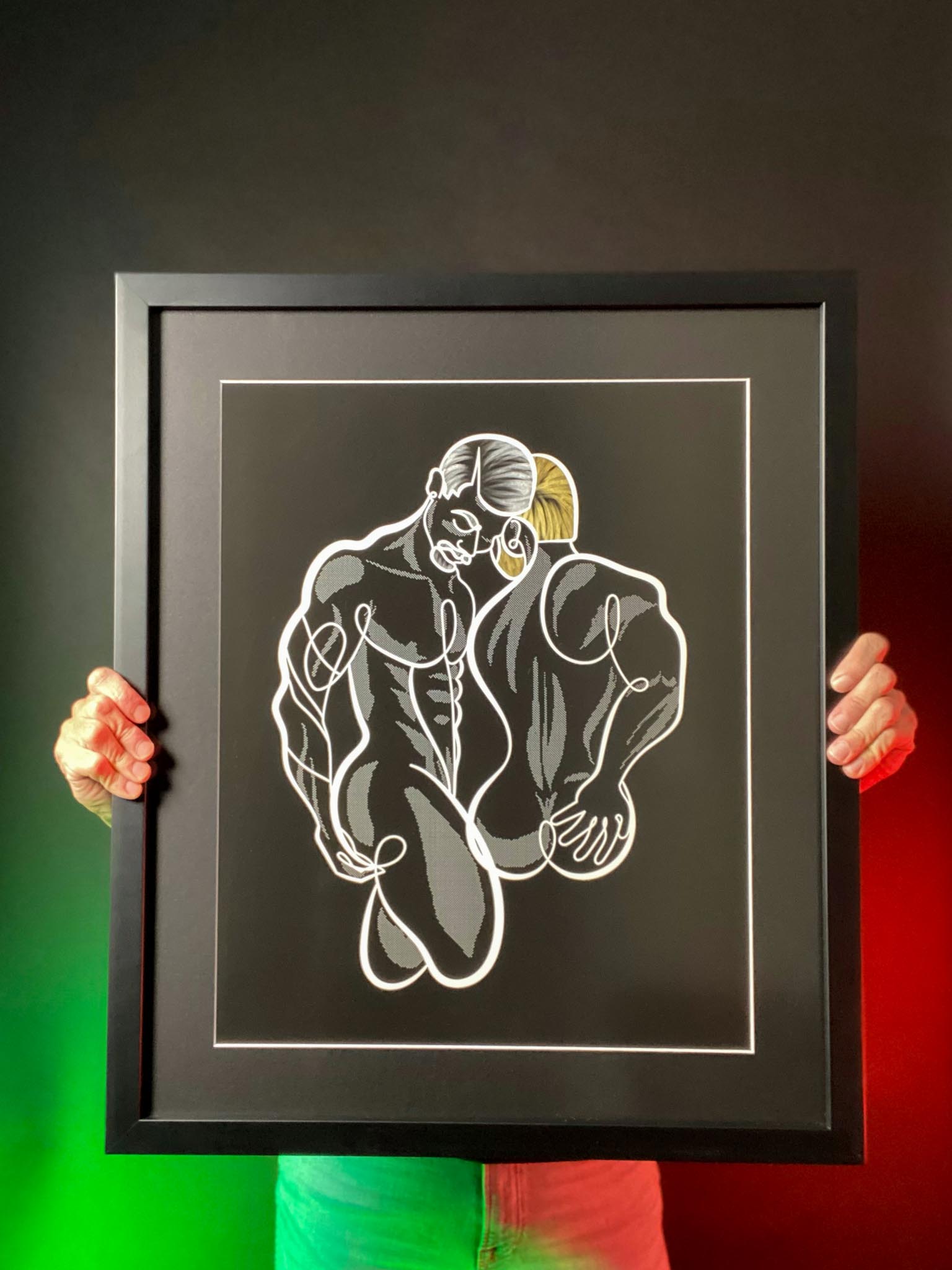 Lonnie Draws Phil framed portrait