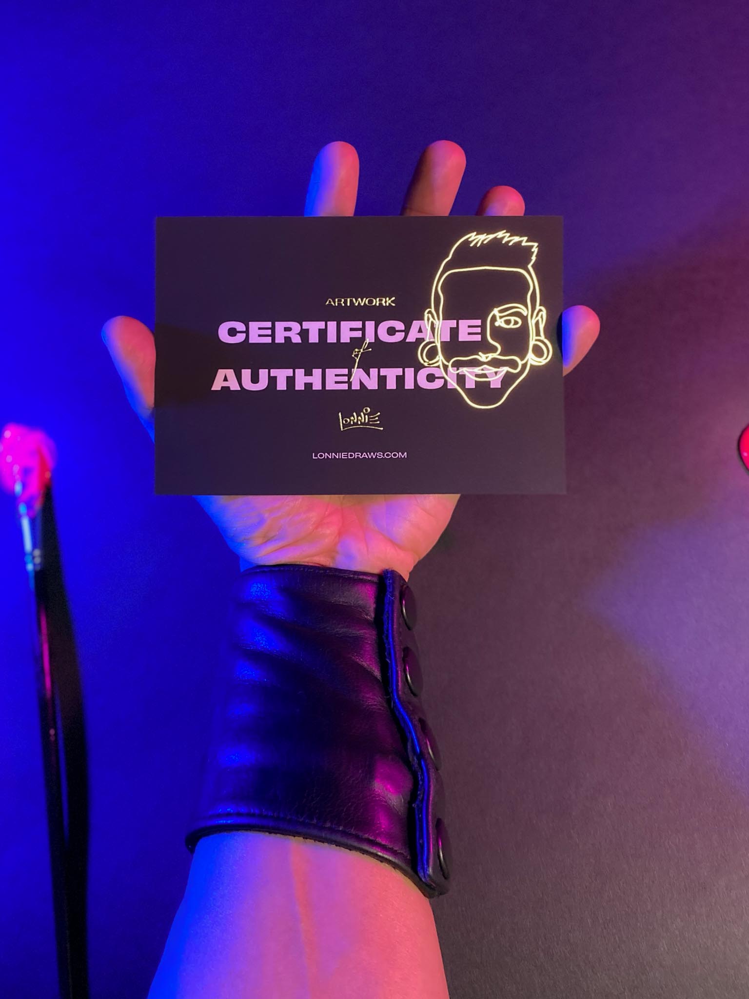 Lonnie Draws artist certification and ephemera