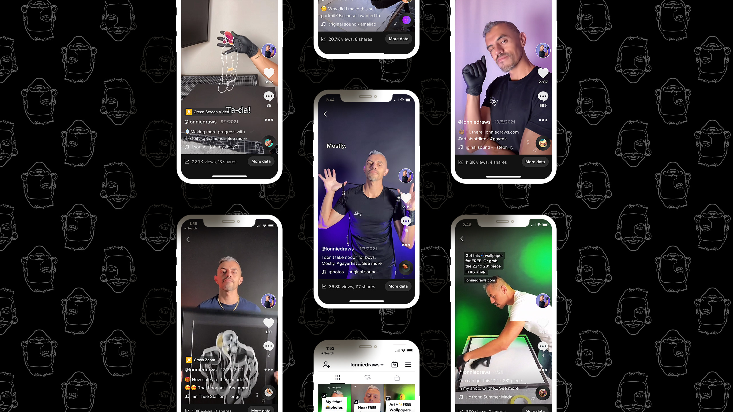 Lonnie Draws TikTok content samples