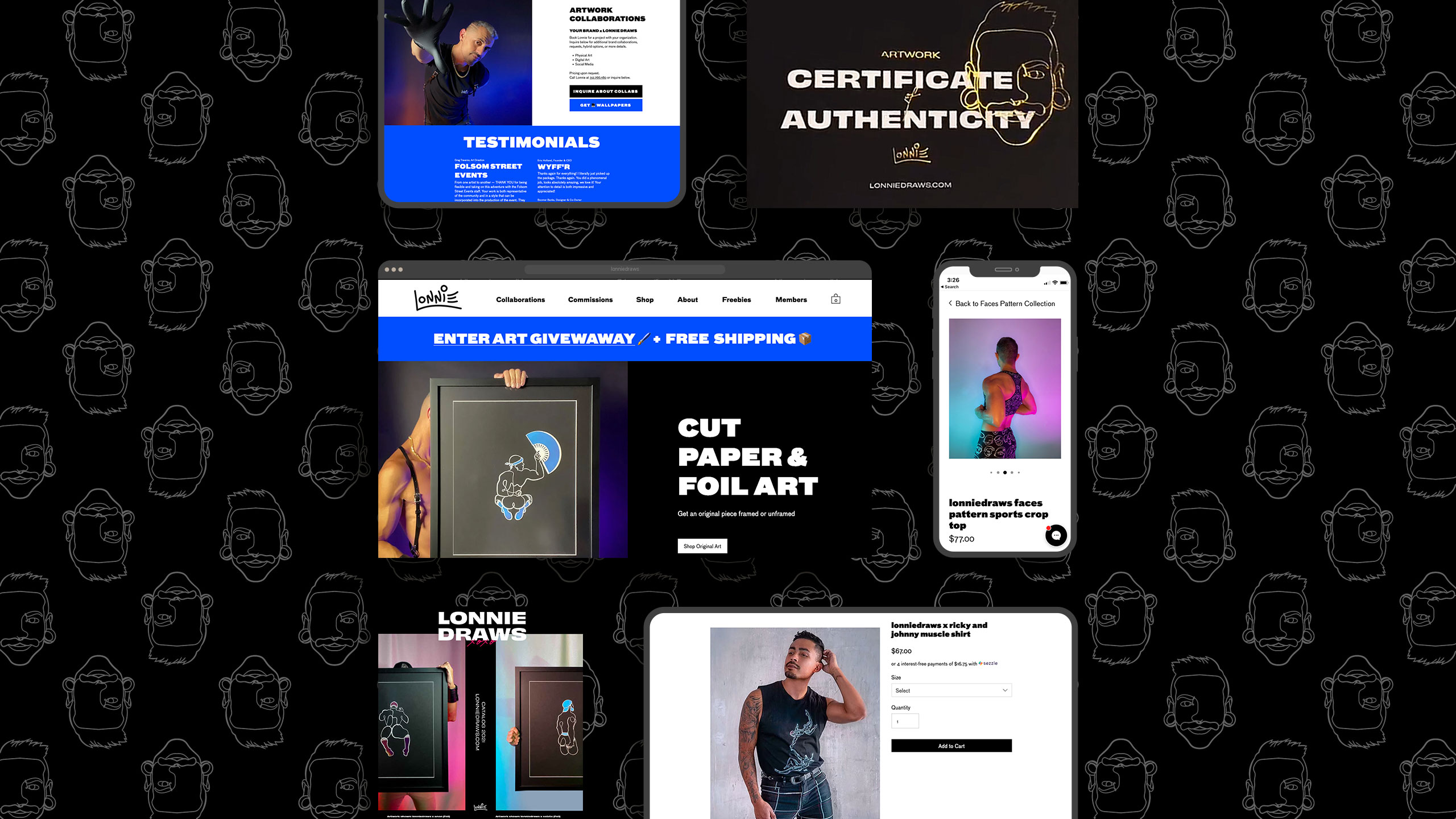Lonnie Draws website full view