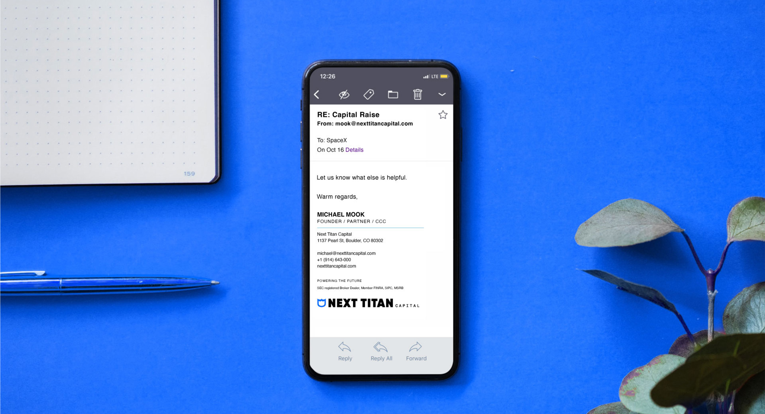 Next Titan Capital email design